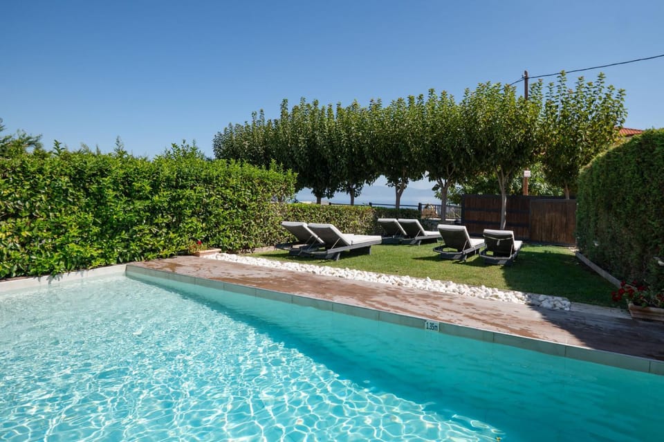 Day, Natural landscape, Garden, Garden view, Pool view, Swimming pool, sunbed