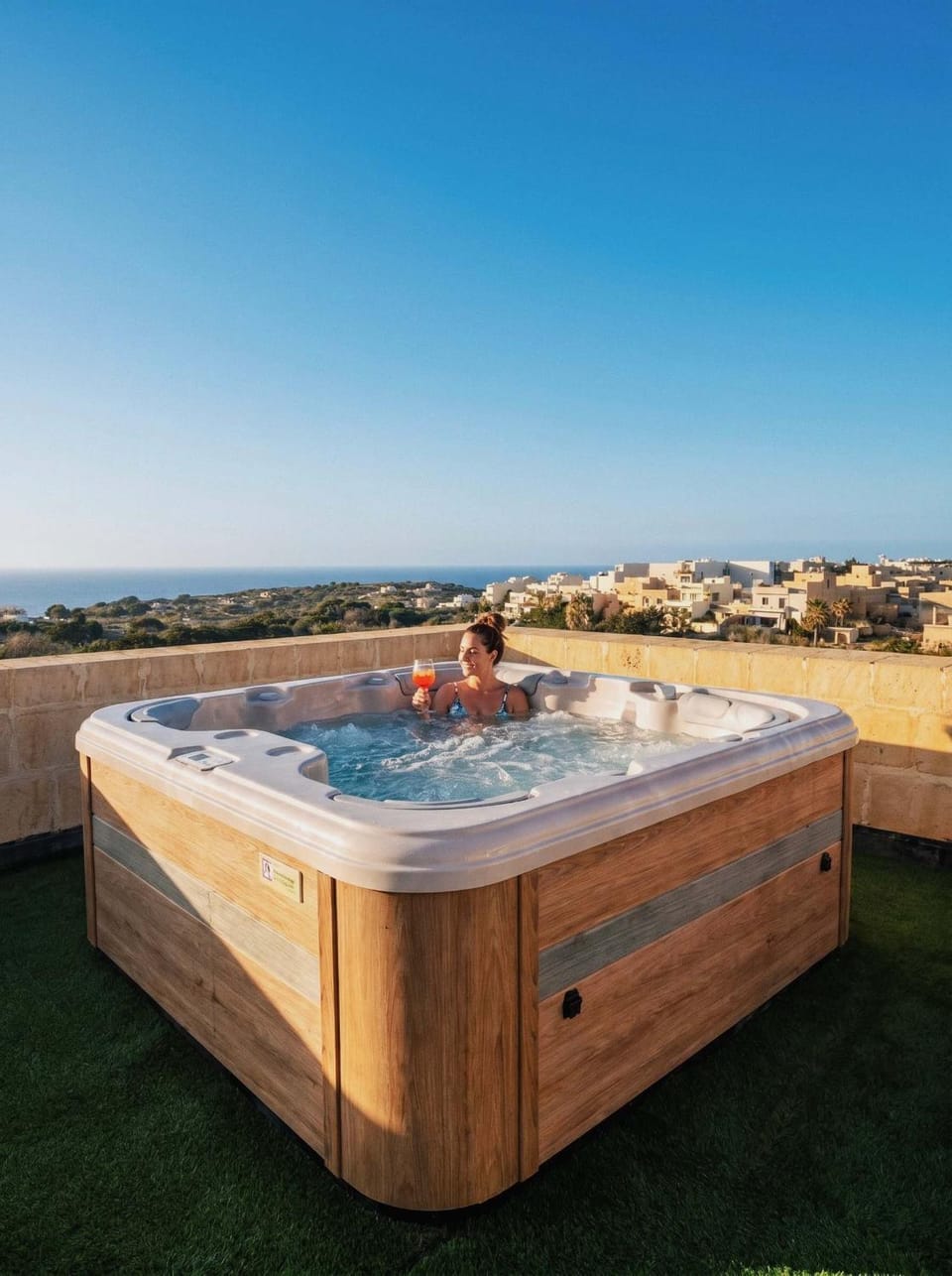 Day, People, Natural landscape, Hot Tub, Balcony/Terrace