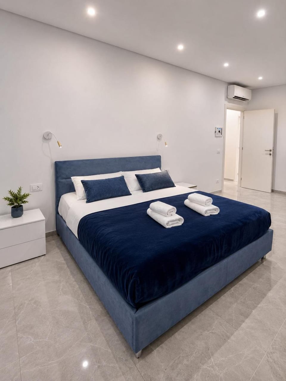 Bed, Other, Other, Bedroom, Text overlay, flat iron, hair dryier, locker, locker, towels, towels, wardrobe, air conditioner, air conditioner