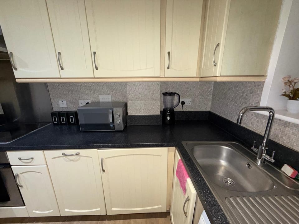 Kitchen or kitchenette, furniture, microwave