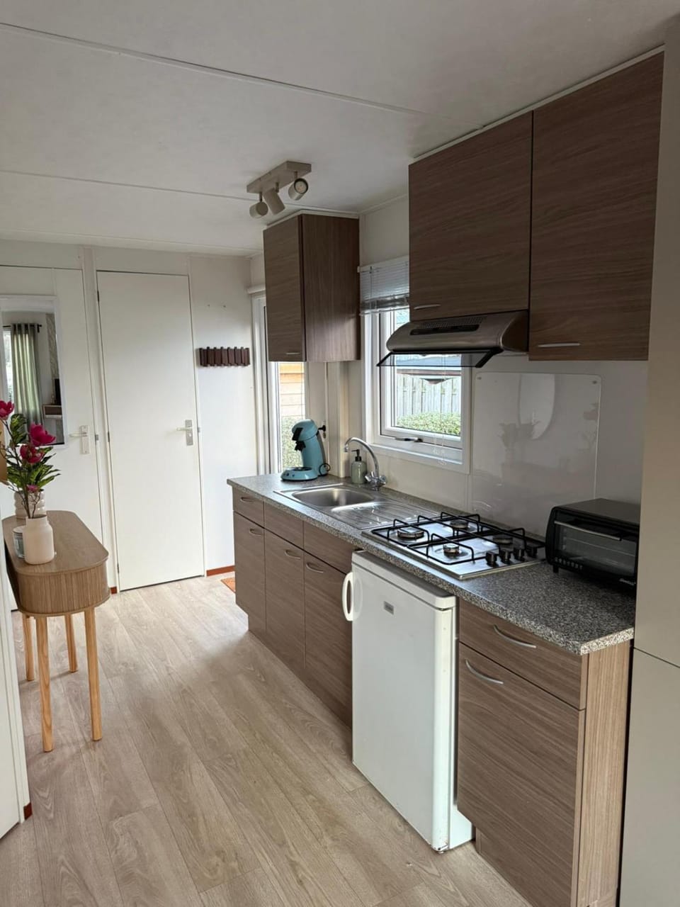 Kitchen or kitchenette, minibar, stove