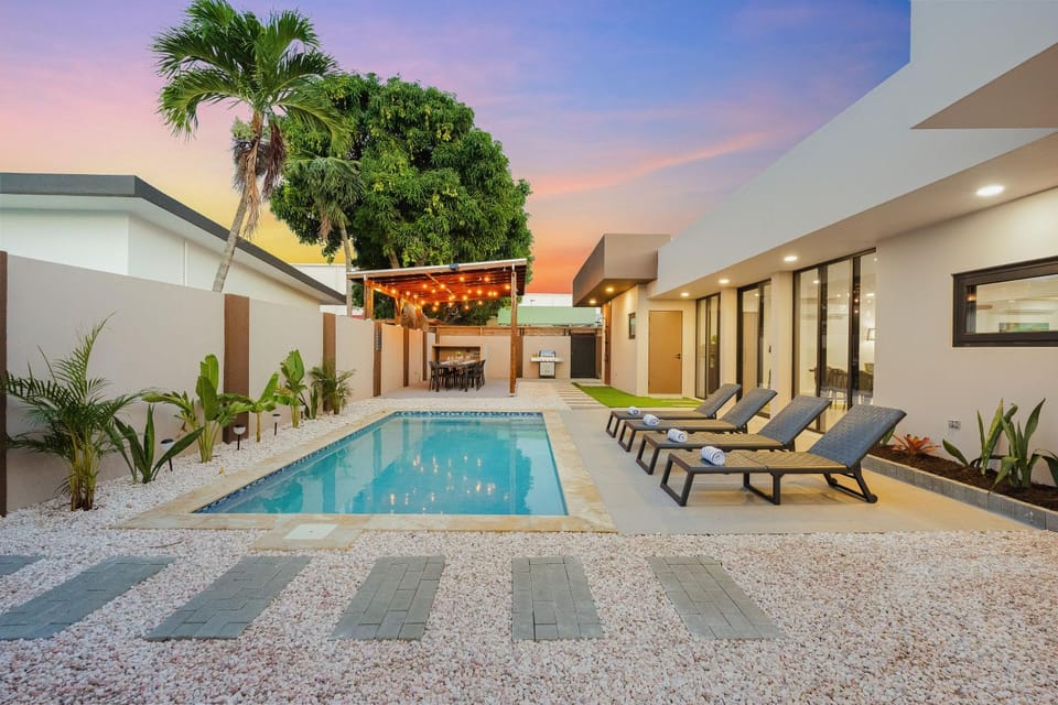 Natural landscape, Pool view, Swimming pool, sunbed