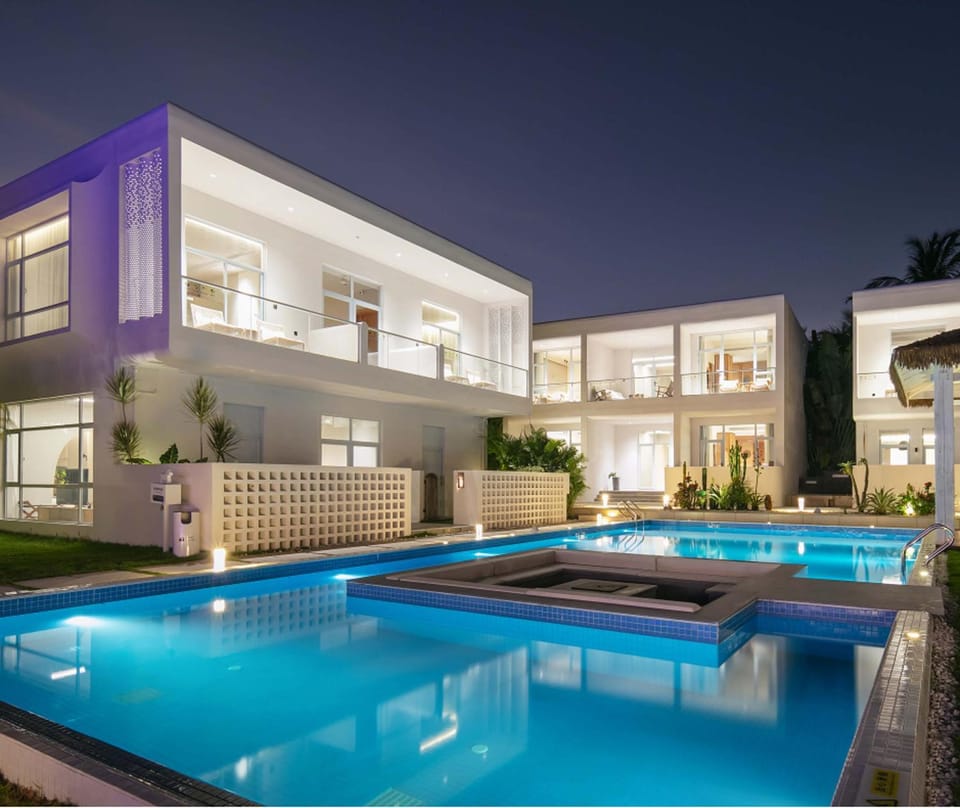 Property building, Night, Pool view
