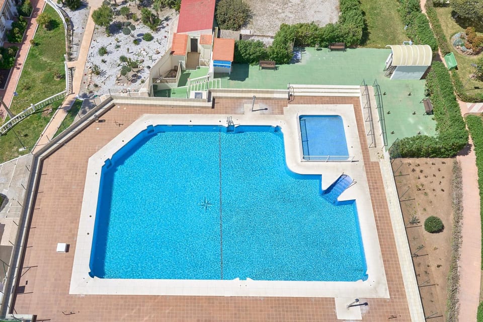 Property building, Living room, Swimming pool