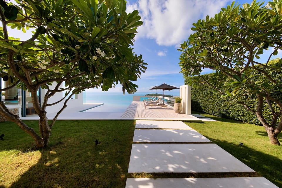 Natural landscape, Garden, Garden view, Sea view