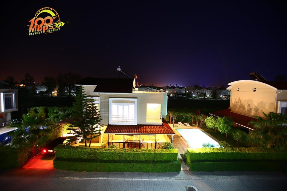 Property building, Night, Garden, Garden view
