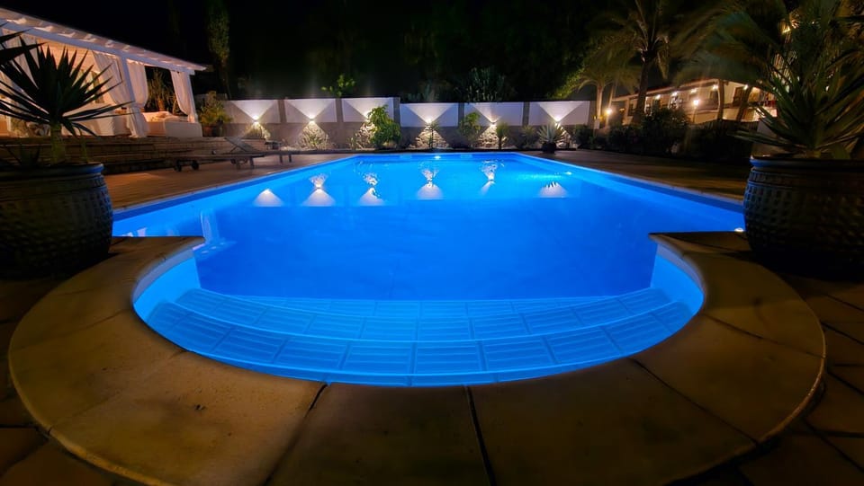 Night, Pool view, Swimming pool