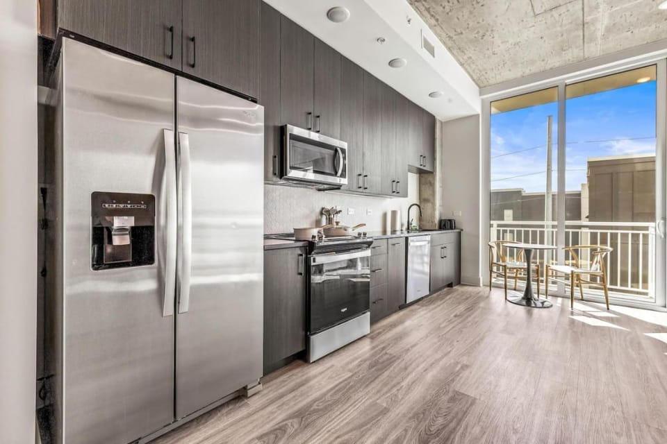 Dining area, dishwasher, stove, toaster
