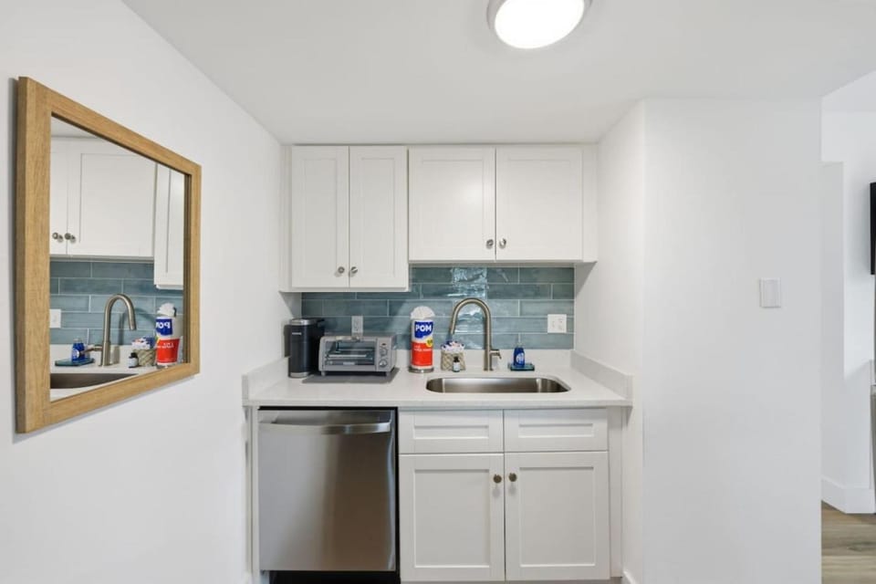 Kitchen or kitchenette, dishwasher