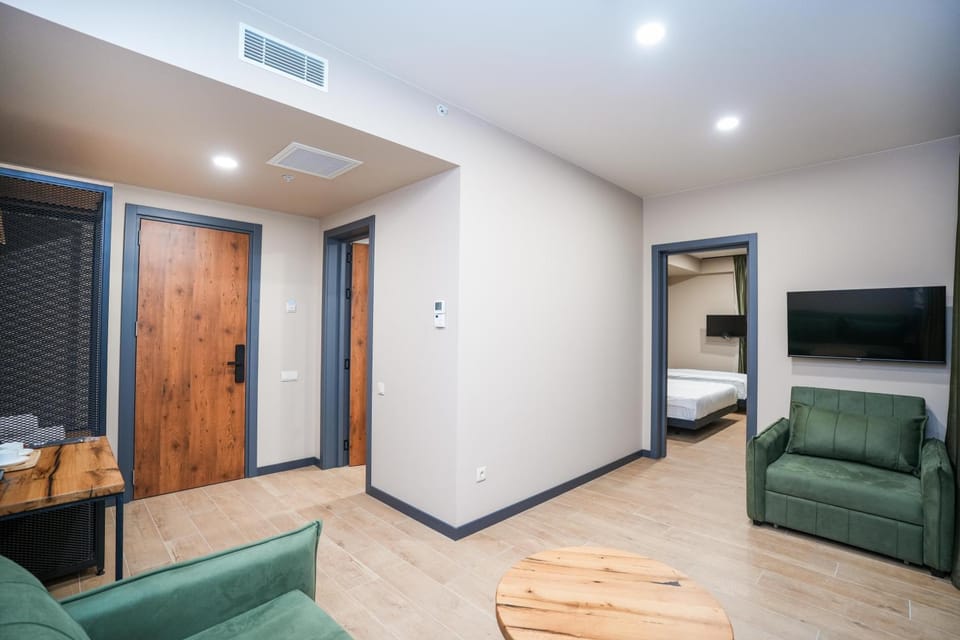 Communal lounge/ TV room, Bed, TV and multimedia, Living room, Photo of the whole room, Seating area, Bedroom