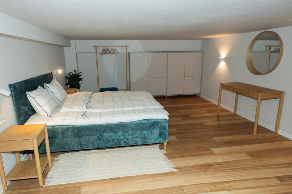 Bed, Bedroom, hair dresser, wardrobe