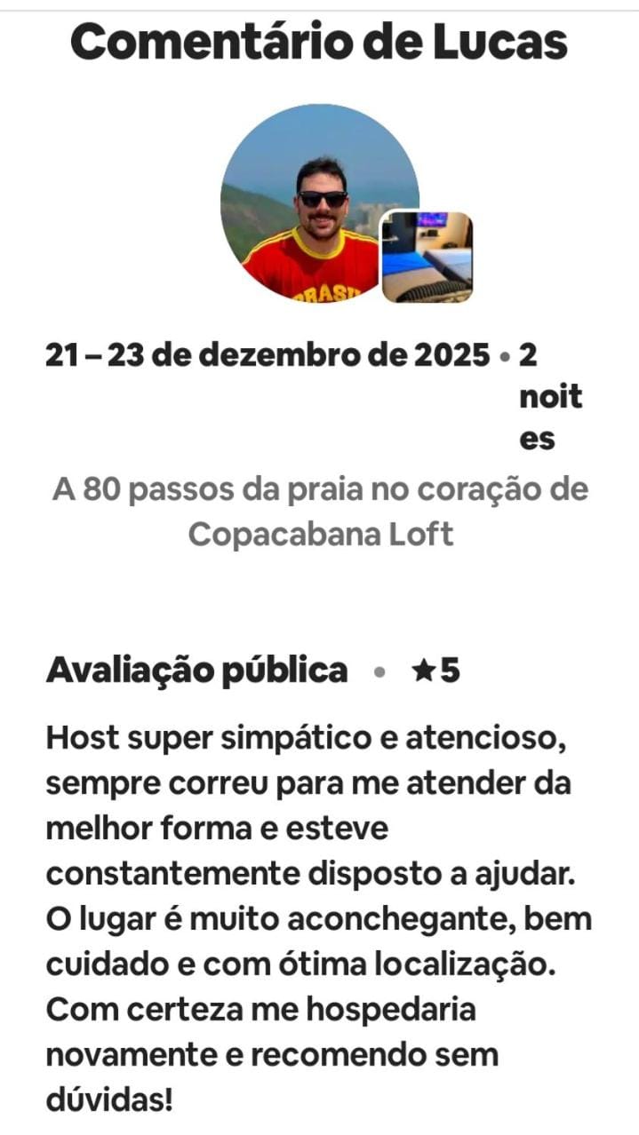 A 80 passos da praia no coração de Copacabana -Loft Apartment in Rio de Janeiro