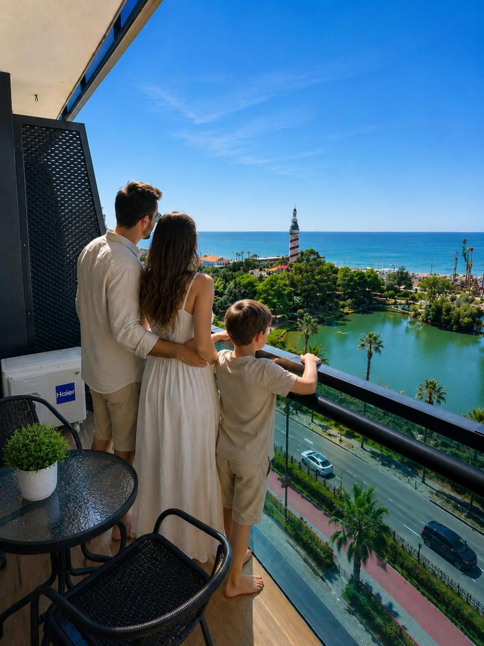 Nearby landmark, Day, People, Natural landscape, View (from property/room), Balcony/Terrace, Lake view, Sea view, Family