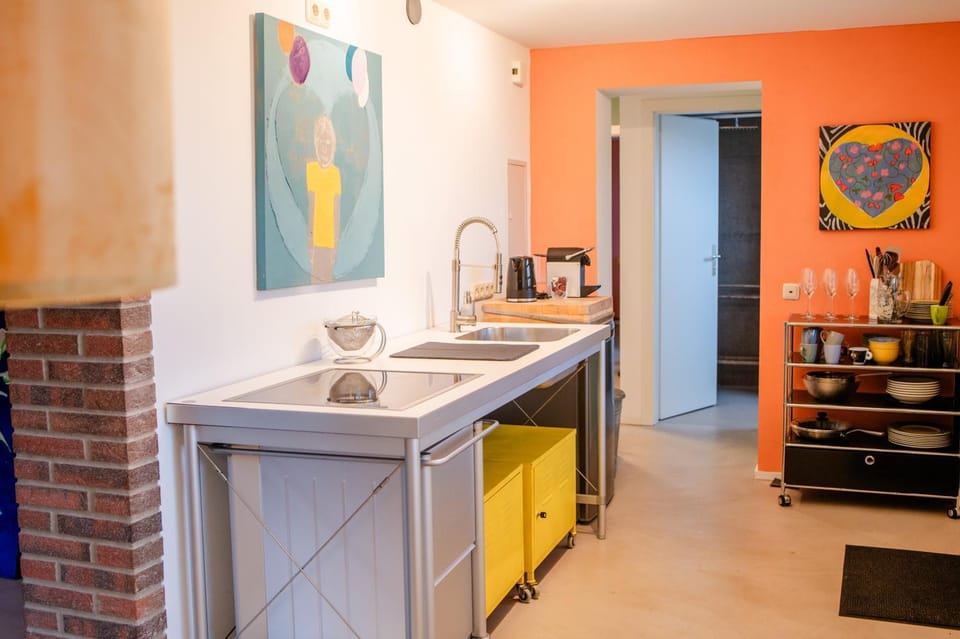 Kitchen or kitchenette, oven, stove