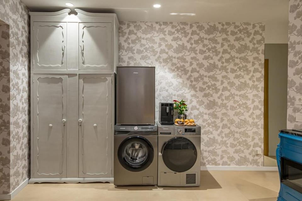 Kitchen or kitchenette, washing machine