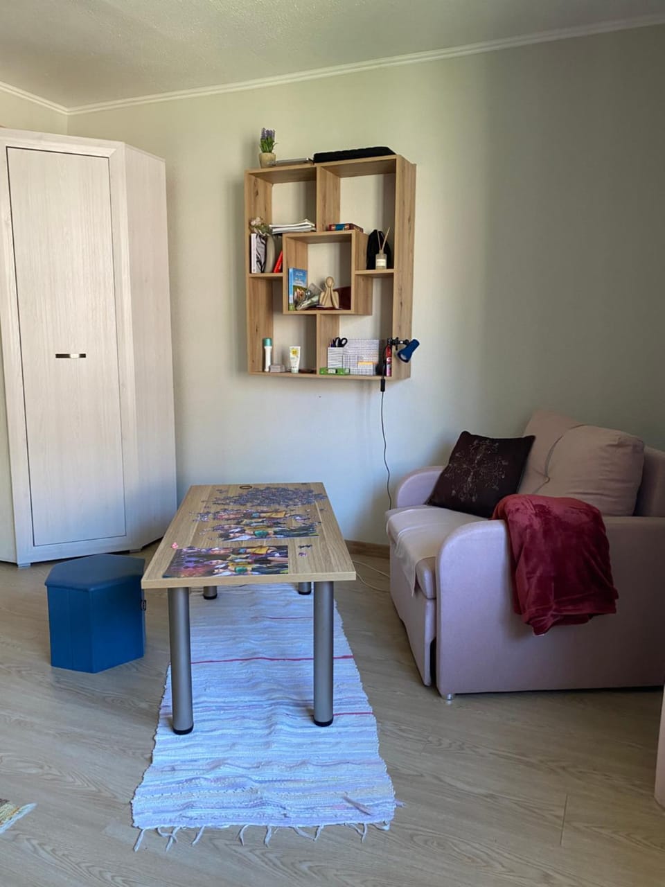 Seating area, wardrobe