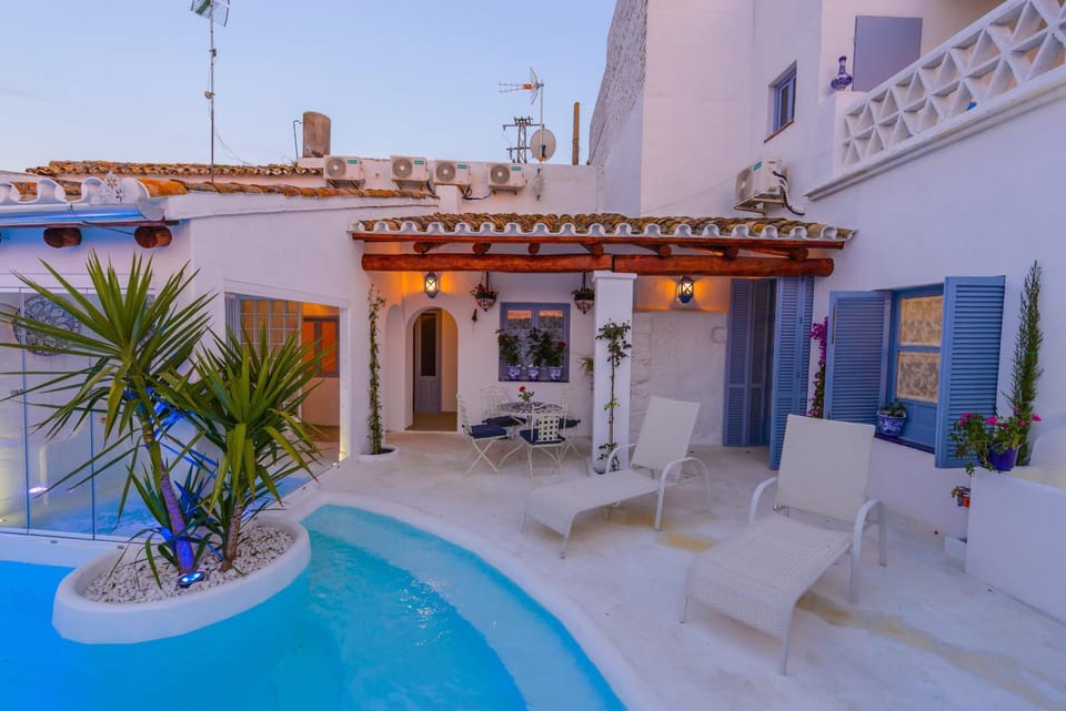 Property building, Living room, Swimming pool