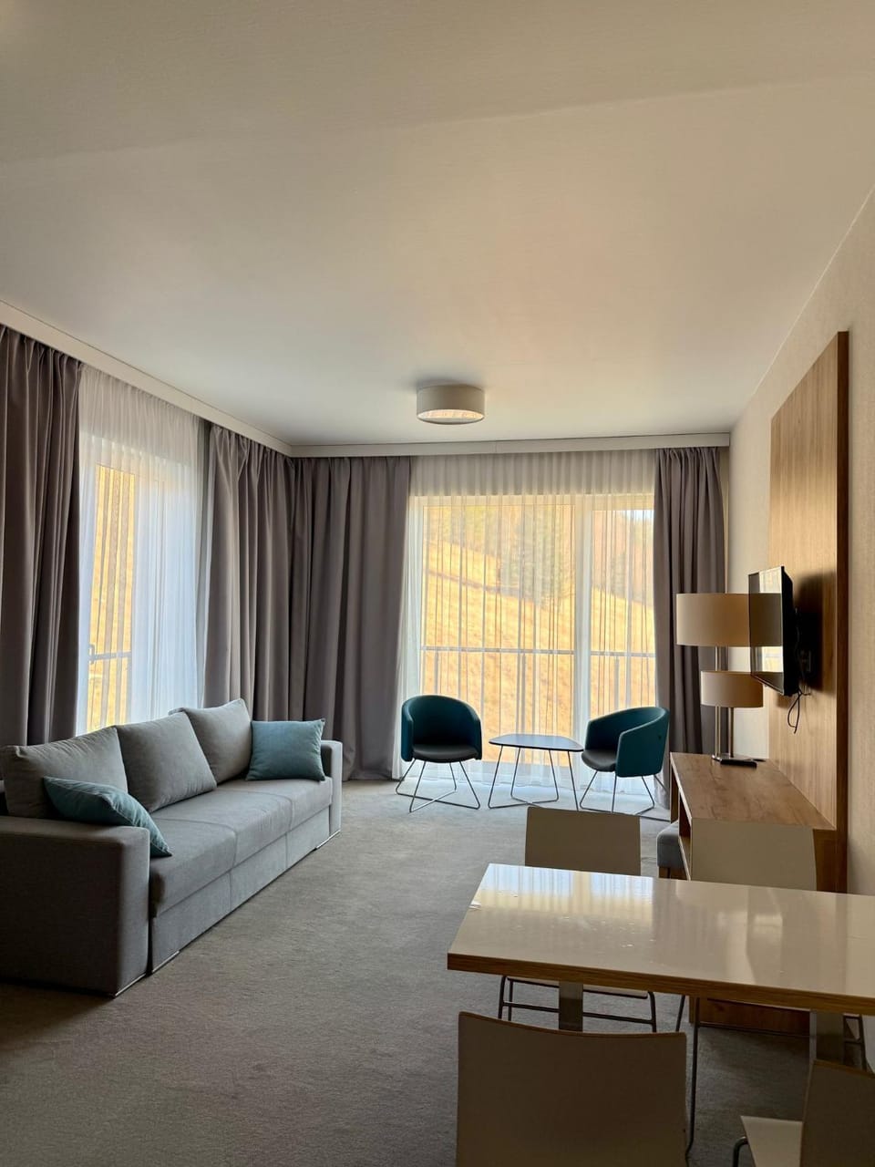 Bed, Living room, Photo of the whole room, Seating area