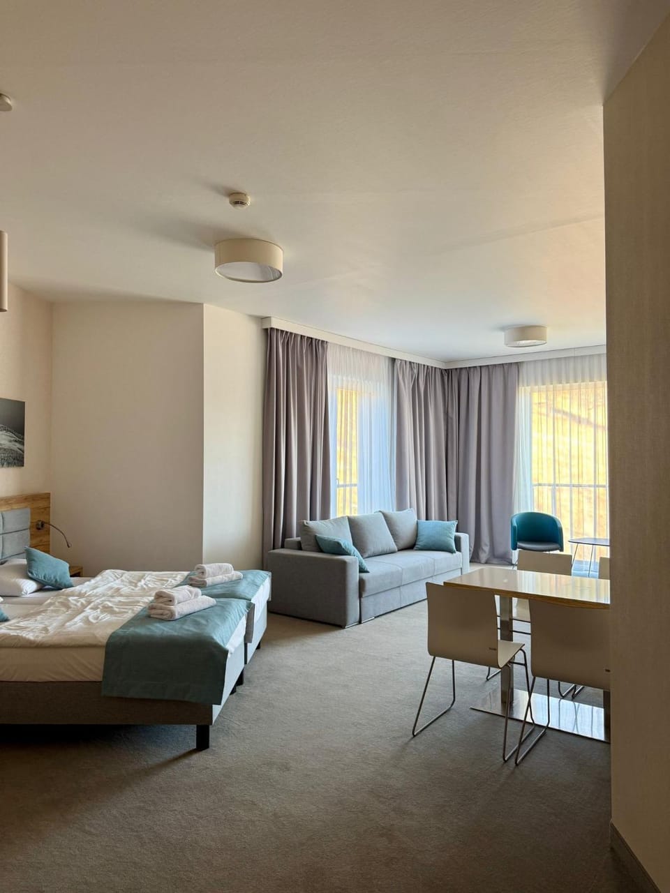 Bed, Living room, Photo of the whole room, Seating area
