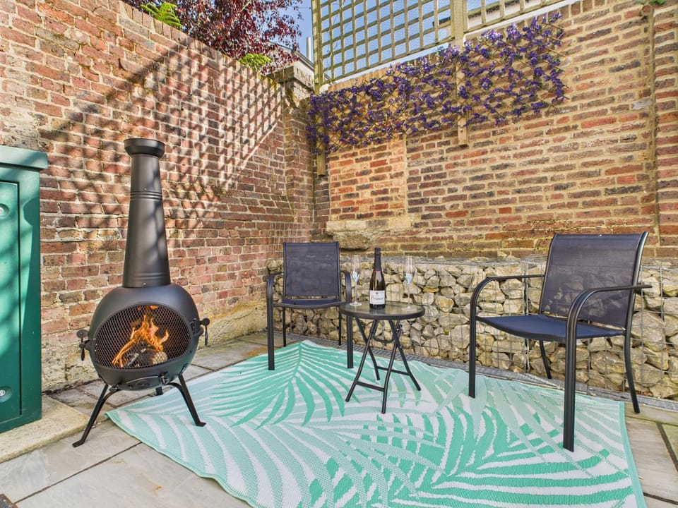 Patio, fireplace