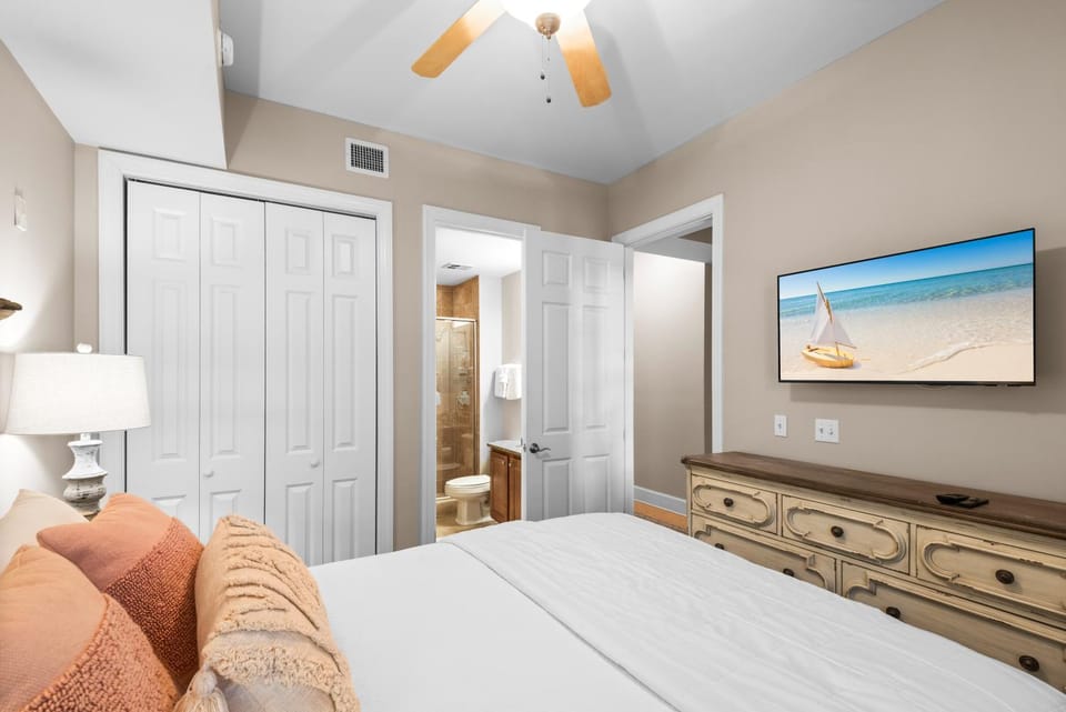 Bed, TV and multimedia, Bedroom, furniture, wardrobe, air conditioner