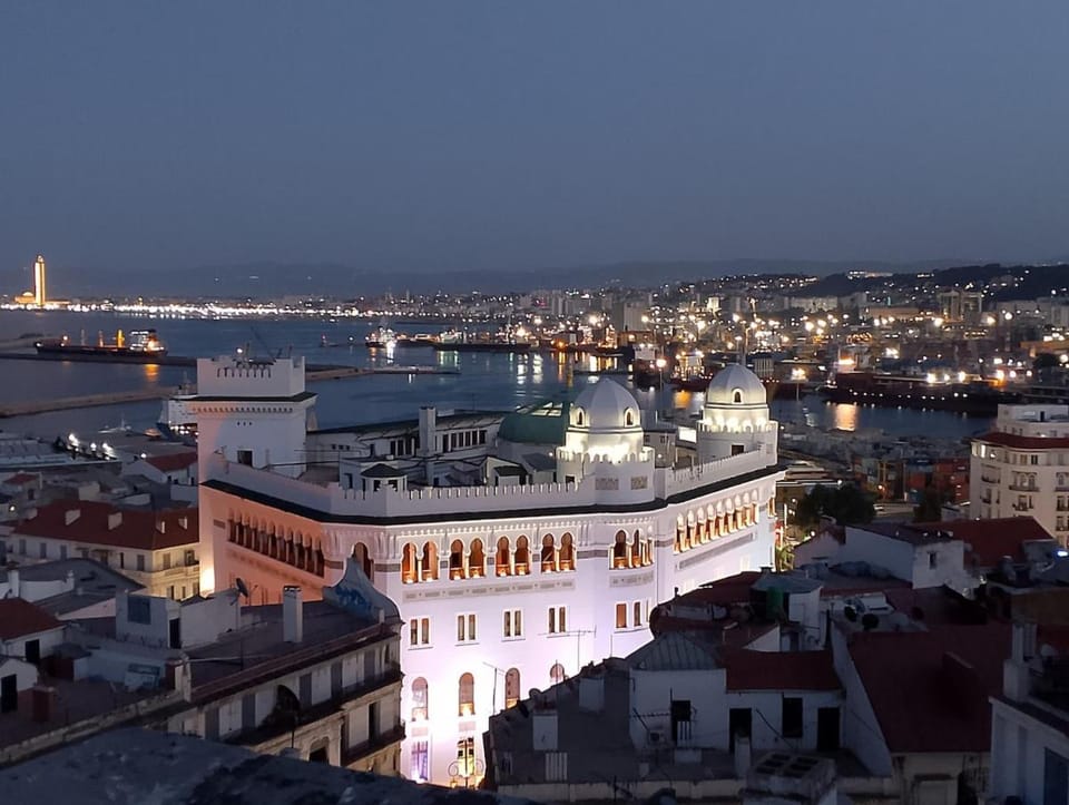 Nearby landmark, Night, City view, Sea view