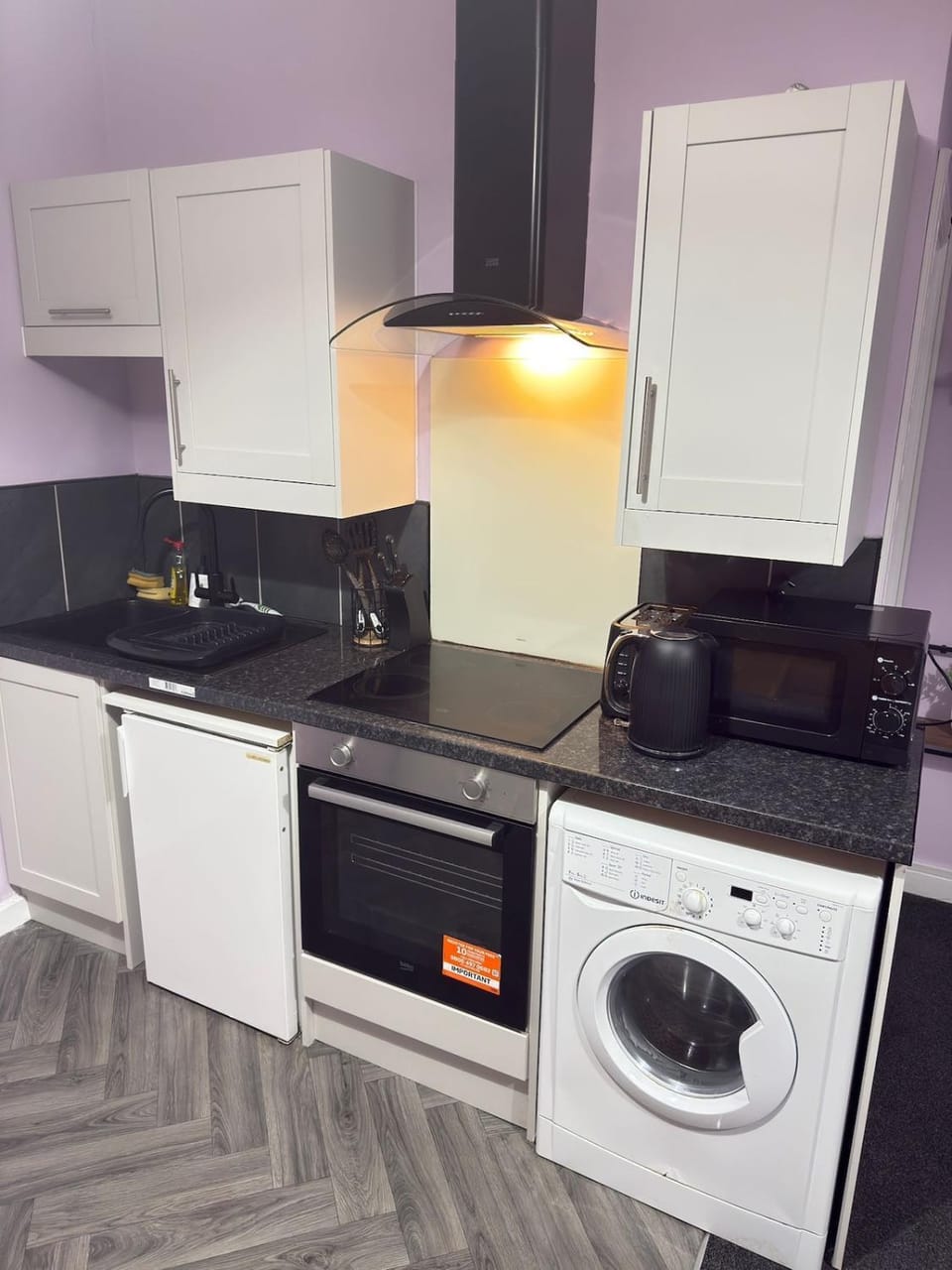 Kitchen or kitchenette, oven, stove