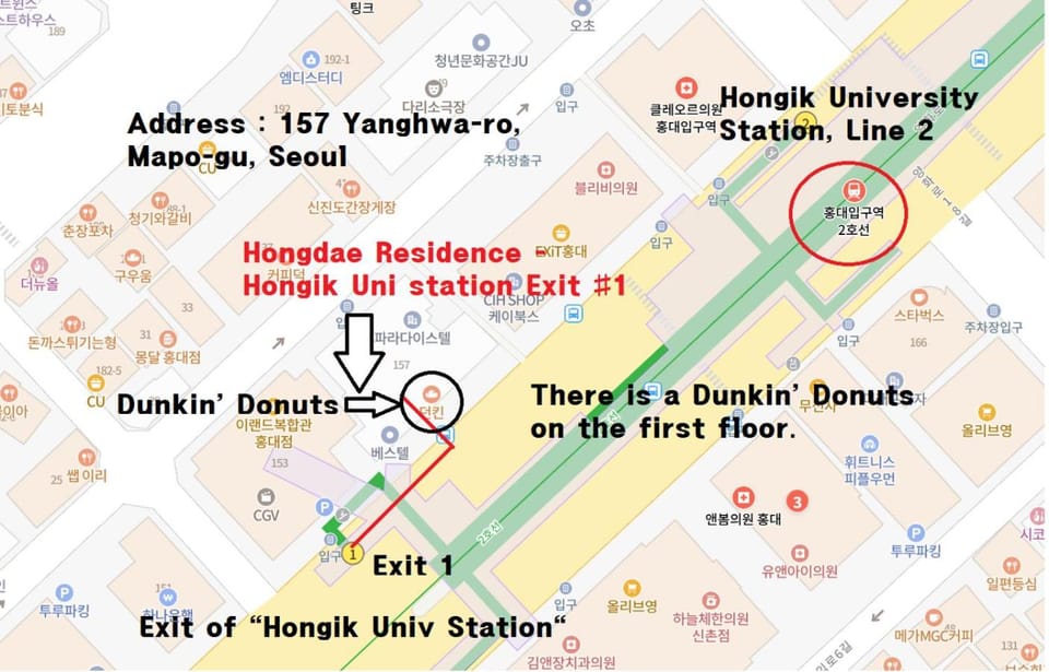 Hongdae Hue - 1min from Hongik Uni station Exit1 Apartment in Seoul