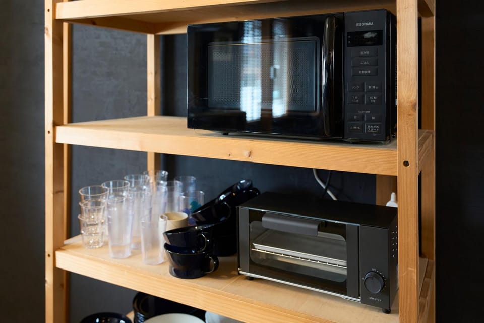 Kitchen or kitchenette, toaster