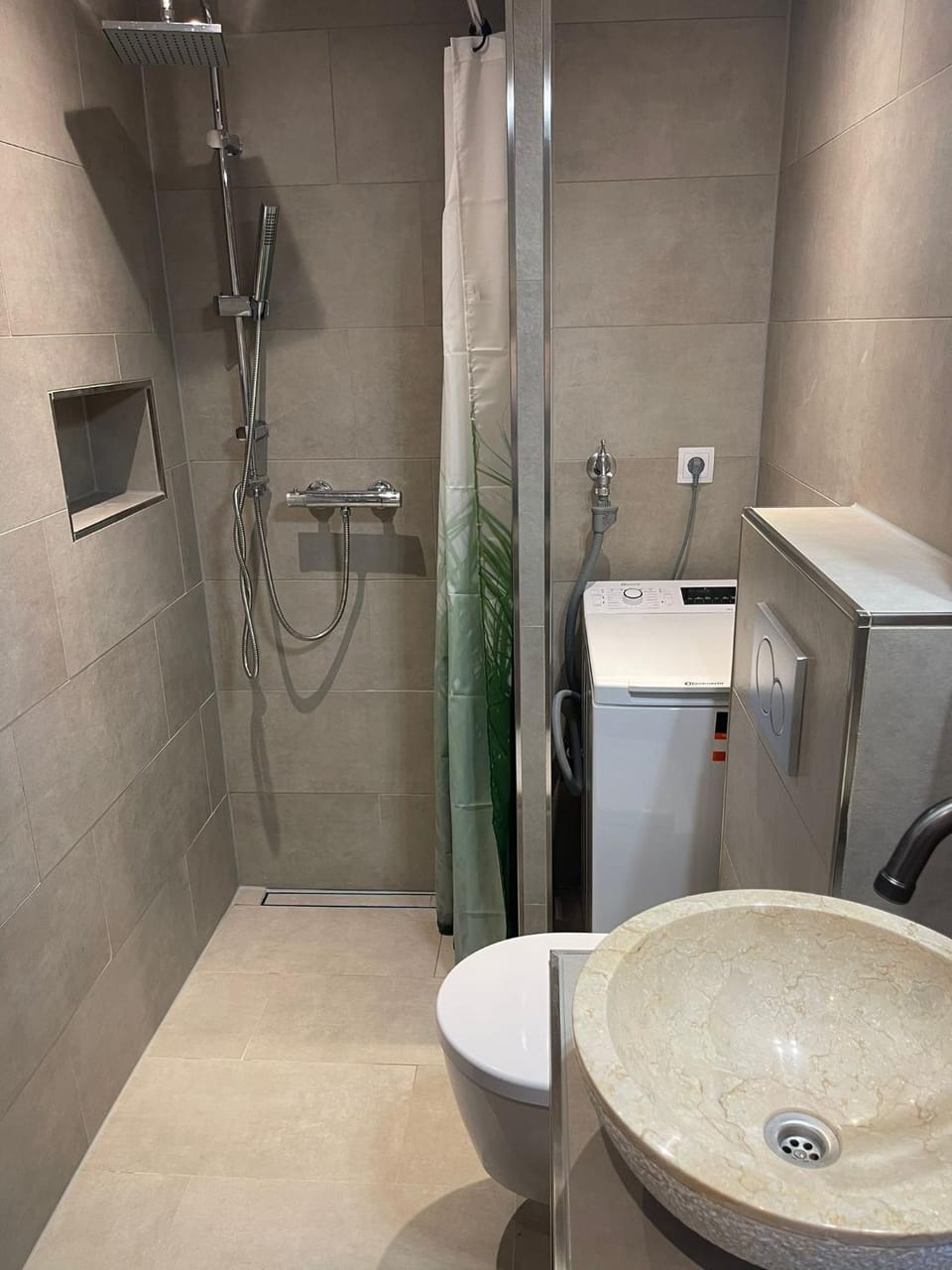 Shower, washing machine
