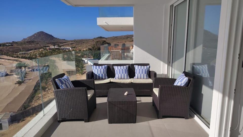 Nearby landmark, Natural landscape, Balcony/Terrace, Beach, Pool view, Sea view, Sunset