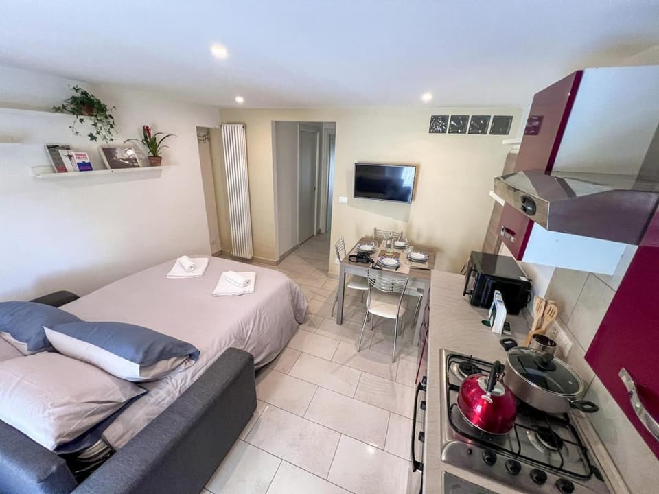 Bed, TV and multimedia, Kitchen or kitchenette, Dining area, oven