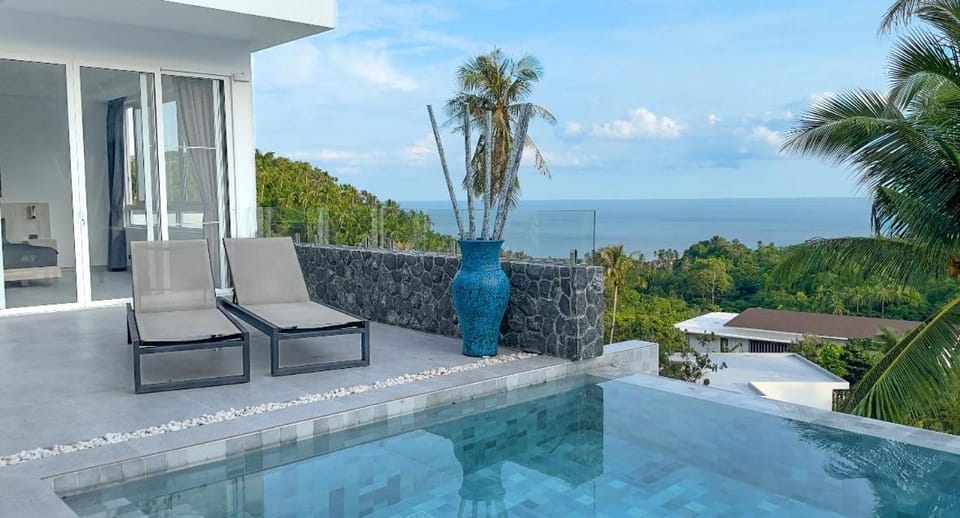 Patio, Pool view, Sea view