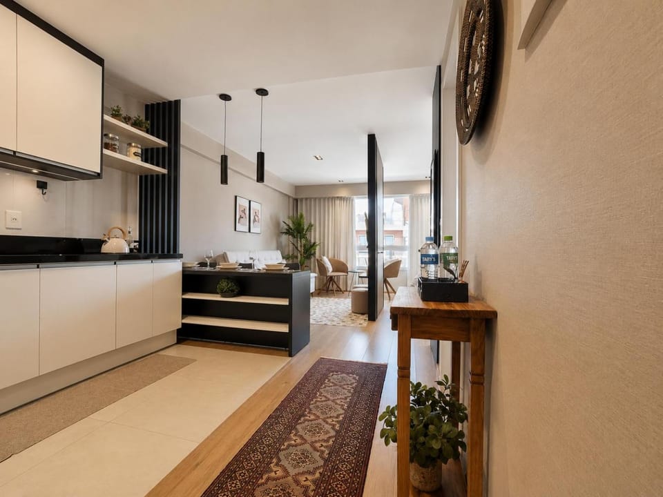 Kitchen or kitchenette, Living room, stove