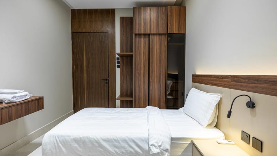 Bed, Photo of the whole room, Bedroom, towels, wardrobe