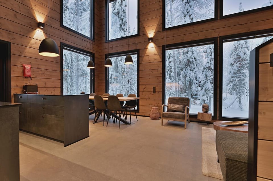 Winter, Living room, Seating area, Dining area