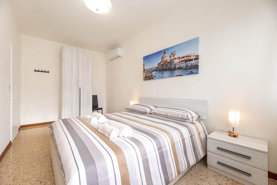 Bed, Bedroom, furniture, heating, towels, wardrobe, air conditioner
