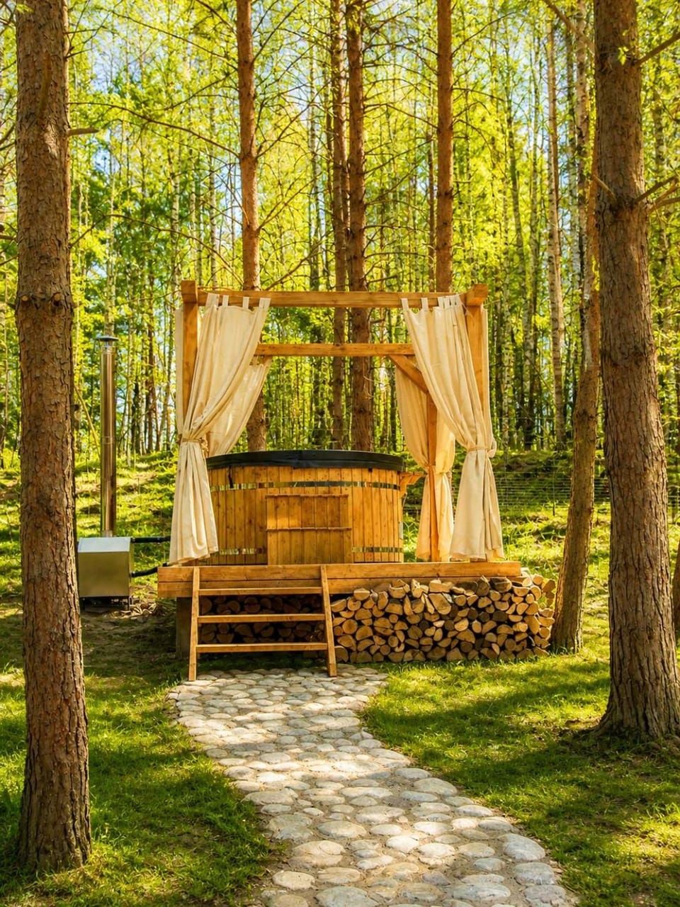 W Sam Las Komfortowy domek na skraju lasu z gorącą balia House in Poland