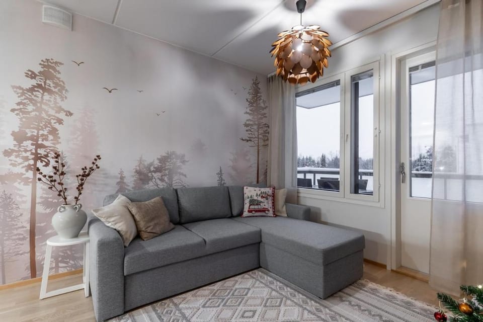 Scandi Forest Flat Across from the Train Station Apartment in Rovaniemi