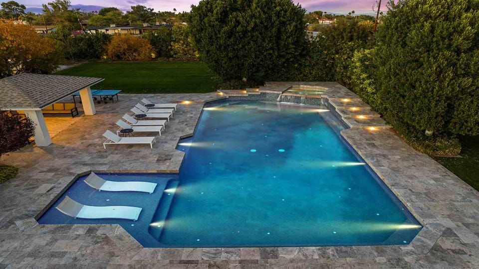 Pool view, Swimming pool, Swimming pool, sunbed