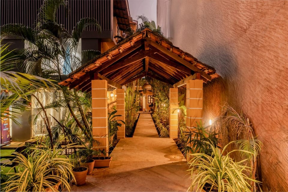 Property building, Night, Garden, Garden