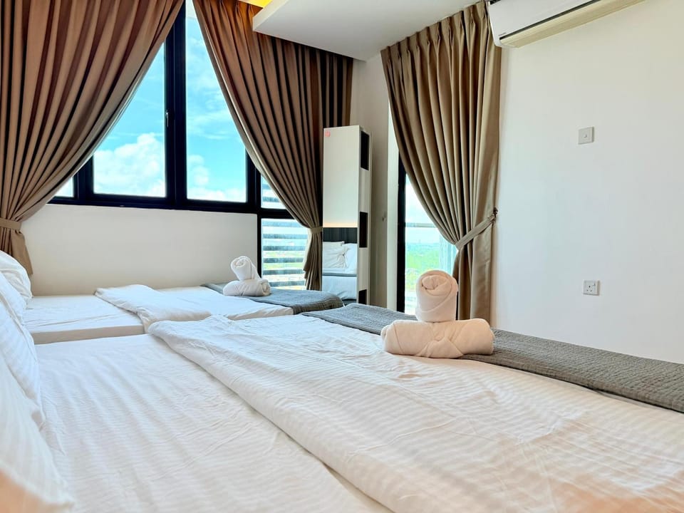 Bed, Bedroom, hair dryier, wardrobe, air conditioner