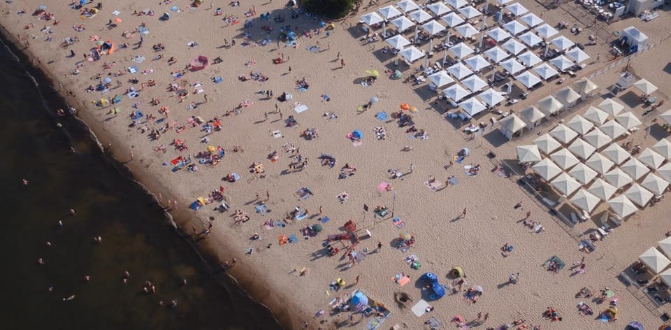 Day, People, Bird's eye view, Beach, Sea view, group of guests