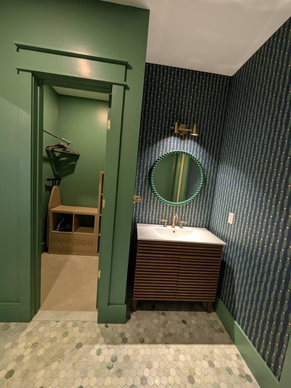Bathroom, flat iron, wardrobe