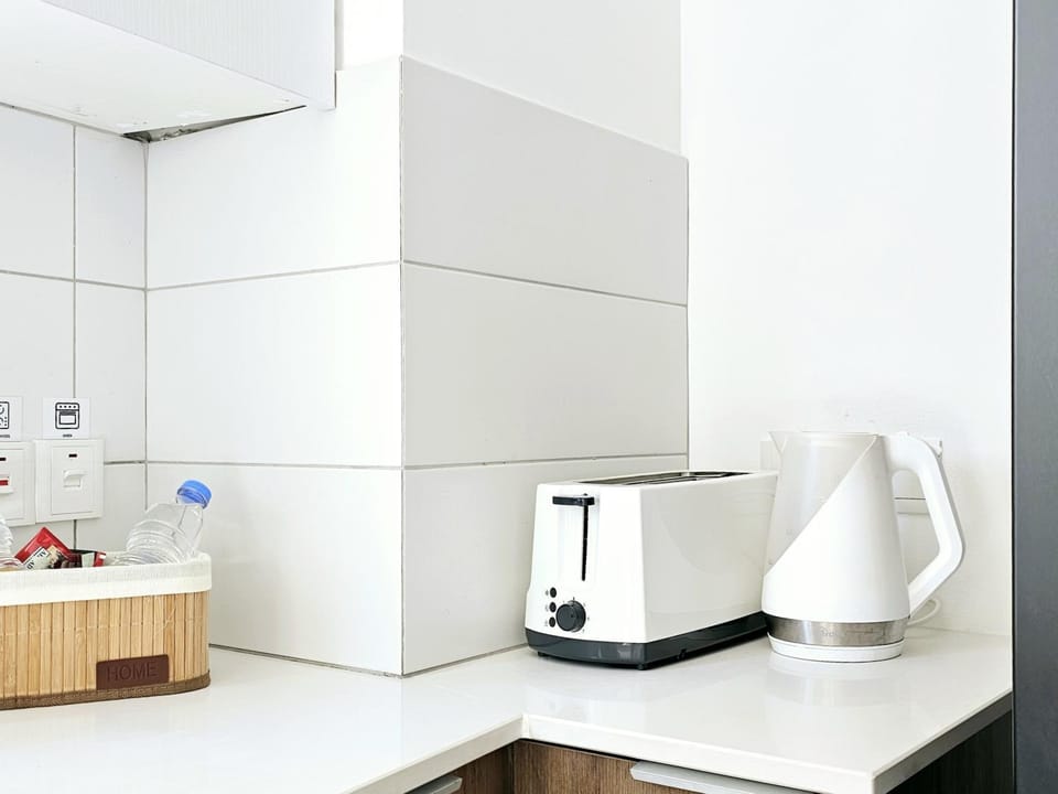 Kitchen or kitchenette, toaster