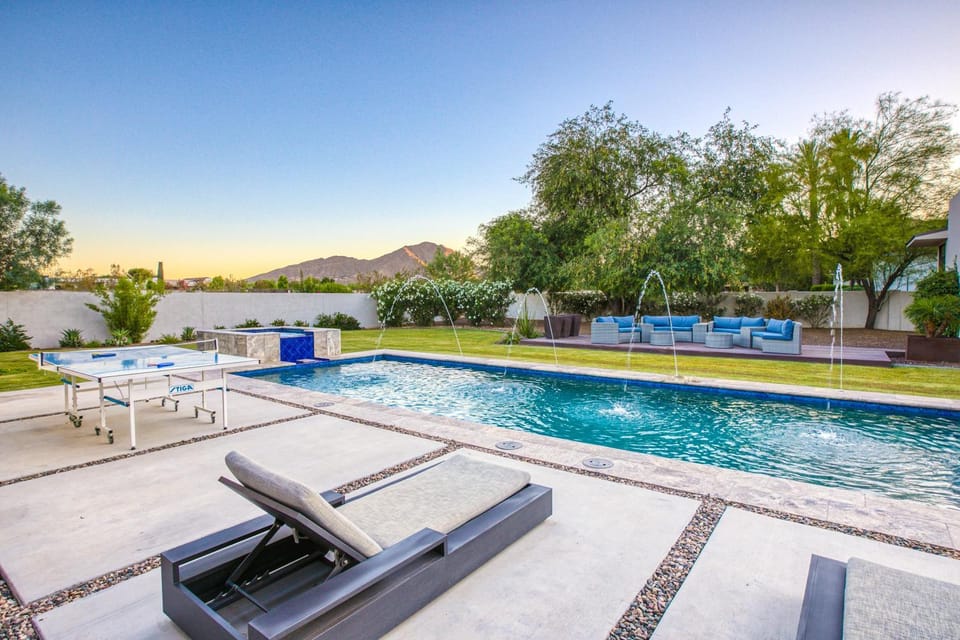 Table tennis, Pool view, Swimming pool, sunbed