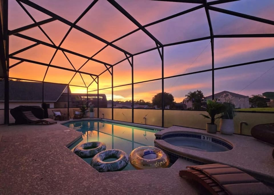 Swimming pool, Sunset