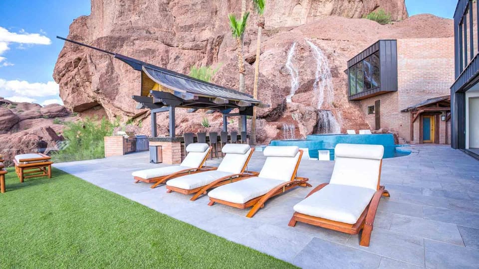 Natural landscape, Pool view, Swimming pool, sunbed