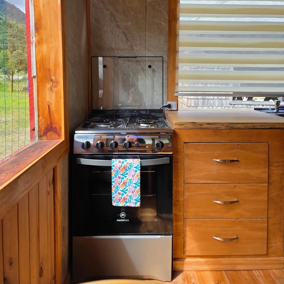 Kitchen or kitchenette, oven