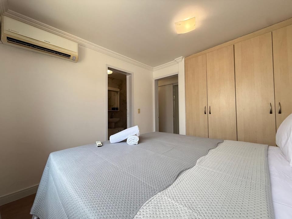 Bed, Photo of the whole room, Bedroom, towels, wardrobe, air conditioner